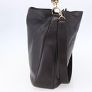 GUCCI Bamboo Shoulder Bag Leather 2way Black Gold 001 0166 1577 Auth hk3173-3