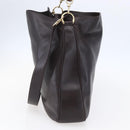 GUCCI Bamboo Shoulder Bag Leather 2way Black Gold 001 0166 1577 Auth hk3173-4