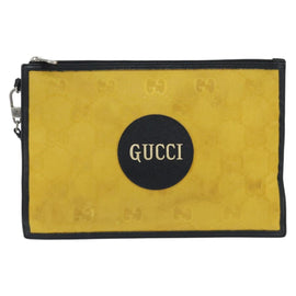 GUCCI GG Supreme Clutch Bag Yellow Silver 625598 Auth hk3176 - 0