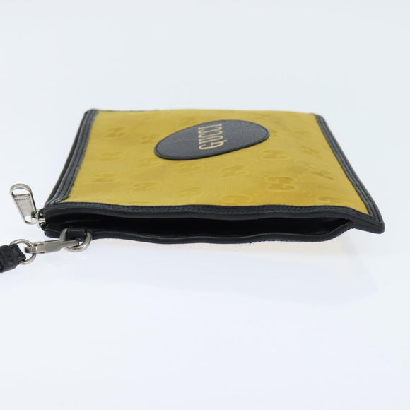 GUCCI GG Supreme Clutch Bag Yellow Silver 625598 Auth hk3176