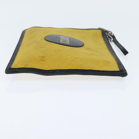 GUCCI GG Supreme Clutch Bag Yellow Silver 625598 Auth hk3176