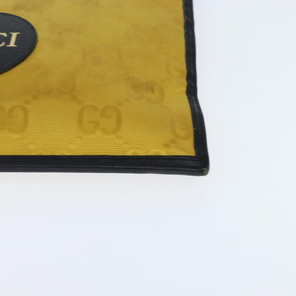 GUCCI GG Supreme Clutch Bag Yellow Silver 625598 Auth hk3176