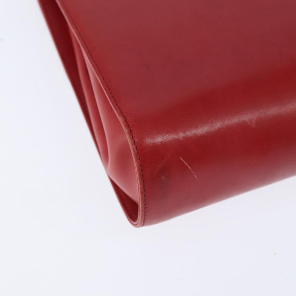 Salvatore Ferragamo Gancini Shoulder Bag Leather Red Gold Auth hk3177