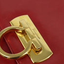 Salvatore Ferragamo Gancini Shoulder Bag Leather Red Gold Auth hk3177-17