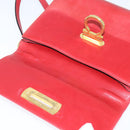 Salvatore Ferragamo Gancini Shoulder Bag Leather Red Gold Auth hk3177-10