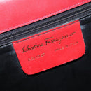 Salvatore Ferragamo Gancini Shoulder Bag Leather Red Gold Auth hk3177-12