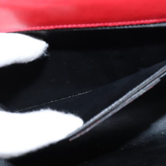 Salvatore Ferragamo Gancini Shoulder Bag Leather Red Gold Auth hk3177