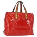 LOUIS VUITTON Monogram Vernis Reade PM Hand Bag Rouge M91088 LV Auth hk3180-1