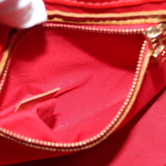 LOUIS VUITTON Monogram Vernis Reade PM Hand Bag Rouge M91088 LV Auth hk3180