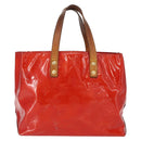 LOUIS VUITTON Monogram Vernis Reade PM Hand Bag Rouge M91088 LV Auth hk3180-2