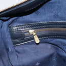 MCM Logogram Vicetos Boston Bag PVC Leather White Gold Auth hk3189-20