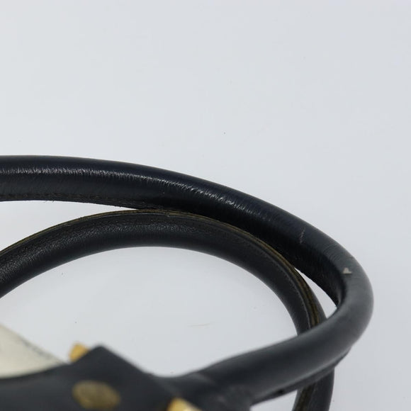 MCM Logogram Vicetos Boston Bag PVC Leather White Gold Auth hk3189