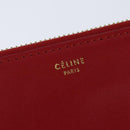 CELINE Trio Small Shoulder Bag Leather Red Gold Auth hk3190-17