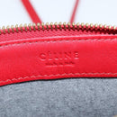 CELINE Trio Small Shoulder Bag Leather Red Gold Auth hk3190-10