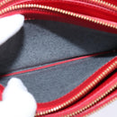 CELINE Trio Small Shoulder Bag Leather Red Gold Auth hk3190-21