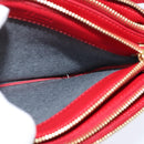 CELINE Trio Small Shoulder Bag Leather Red Gold Auth hk3190-22