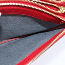 CELINE Trio Small Shoulder Bag Leather Red Gold Auth hk3190-26