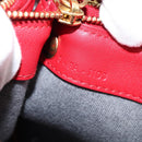 CELINE Trio Small Shoulder Bag Leather Red Gold Auth hk3190-12