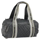 CHANEL Sports Hand Bag PVC Gray Silver CC Auth hk3194-1