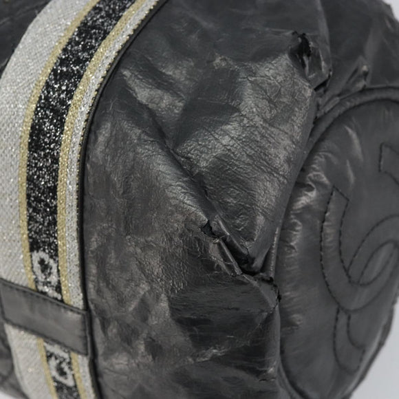 CHANEL Sports Hand Bag PVC Gray Silver CC Auth hk3194