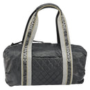 CHANEL Sports Hand Bag PVC Gray Silver CC Auth hk3194-2