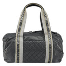 CHANEL Sports Hand Bag PVC Gray Silver CC Auth hk3194-3