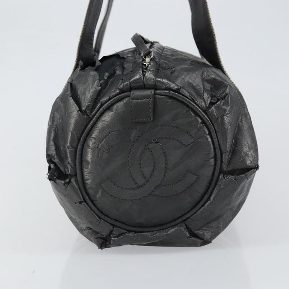 CHANEL Sports Hand Bag PVC Gray Silver CC Auth hk3194