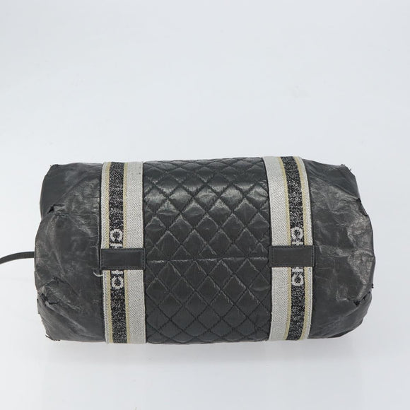 CHANEL Sports Hand Bag PVC Gray Silver CC Auth hk3194