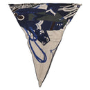 HERMES Stole Rhombus Lozenges ""ZOUAVES AT DRAGON"" Cashmere Blue Auth hk3195-4