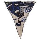 HERMES Stole Rhombus Lozenges ""ZOUAVES AT DRAGON"" Cashmere Blue Auth hk3195-5