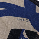 HERMES Stole Rhombus Lozenges ""ZOUAVES AT DRAGON"" Cashmere Blue Auth hk3195-9