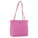PRADA Tote Bag Nylon Pink Silver Auth hk3199-1