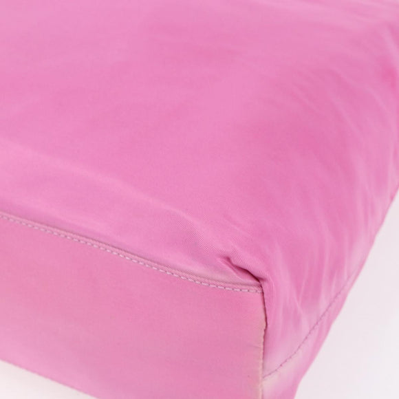 PRADA Tote Bag Nylon Pink Silver Auth hk3199