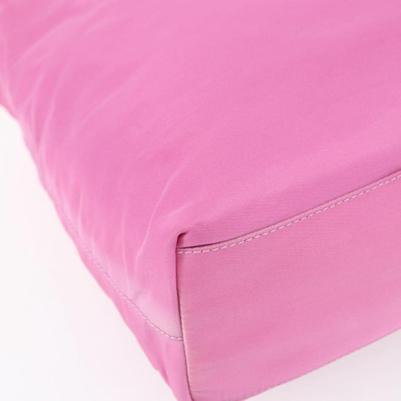 PRADA Tote Bag Nylon Pink Silver Auth hk3199