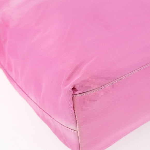 PRADA Tote Bag Nylon Pink Silver Auth hk3199