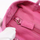 PRADA Tote Bag Nylon Pink Silver Auth hk3199-10