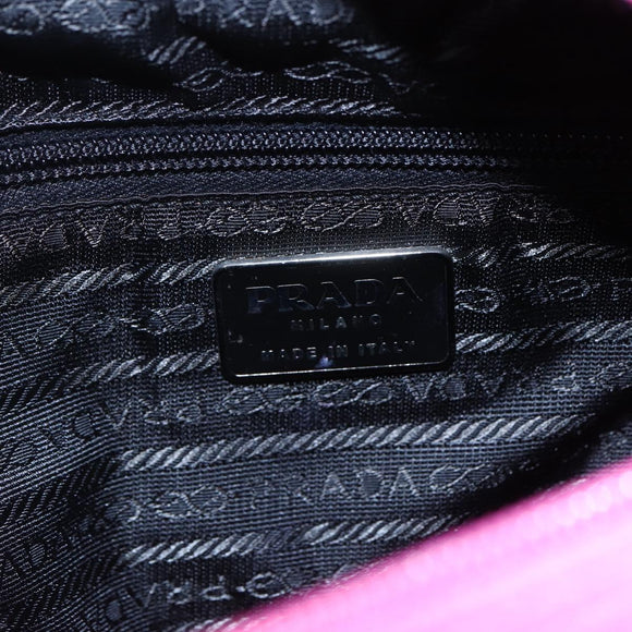 PRADA Tote Bag Nylon Pink Silver Auth hk3199