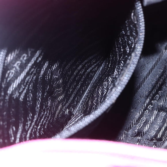 PRADA Tote Bag Nylon Pink Silver Auth hk3199