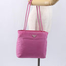 PRADA Tote Bag Nylon Pink Silver Auth hk3199-23