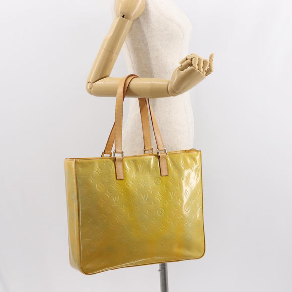 LOUIS VUITTON Monogram Vernis Columbus Tote Bag Gris M91028 LV Auth hk3200