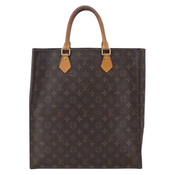 LOUIS VUITTON Monogram Sac Plat Hand Bag M51140 LV Auth hk3202
