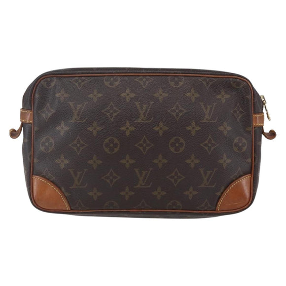 LOUIS VUITTON Monogram Compiegne 28 Clutch Bag M51845 LV Auth hk3210