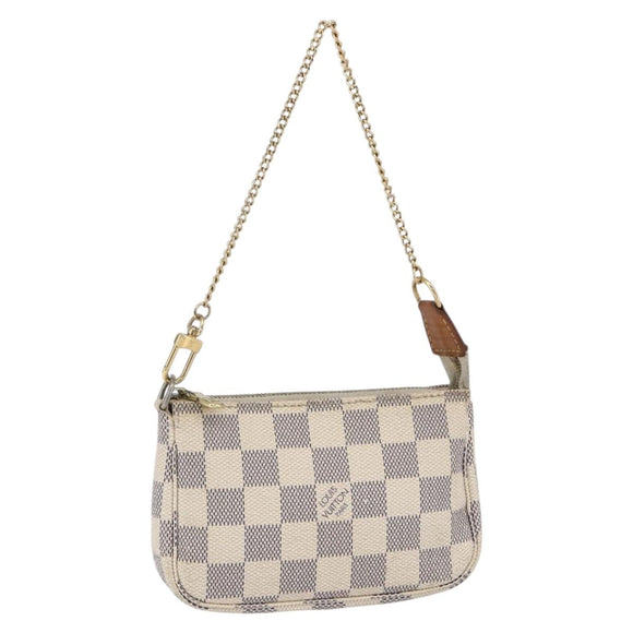 LOUIS VUITTON Damier Azur Mini Pochette Accessoires Pouch N63005 LV Auth hk3216
