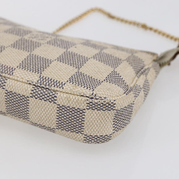 LOUIS VUITTON Damier Azur Mini Pochette Accessoires Pouch N63005 LV Auth hk3216