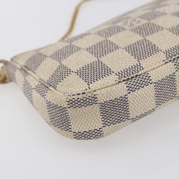 LOUIS VUITTON Damier Azur Mini Pochette Accessoires Pouch N63005 LV Auth hk3216