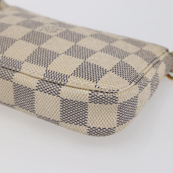 LOUIS VUITTON Damier Azur Mini Pochette Accessoires Pouch N63005 LV Auth hk3216