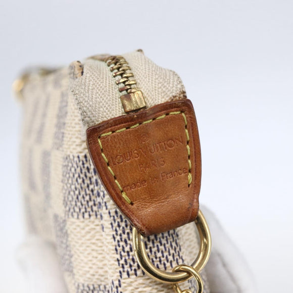 LOUIS VUITTON Damier Azur Mini Pochette Accessoires Pouch N63005 LV Auth hk3216