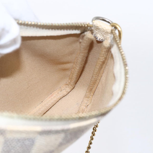 LOUIS VUITTON Damier Azur Mini Pochette Accessoires Pouch N63005 LV Auth hk3216