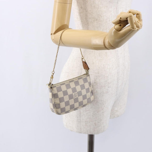 LOUIS VUITTON Damier Azur Mini Pochette Accessoires Pouch N63005 LV Auth hk3216