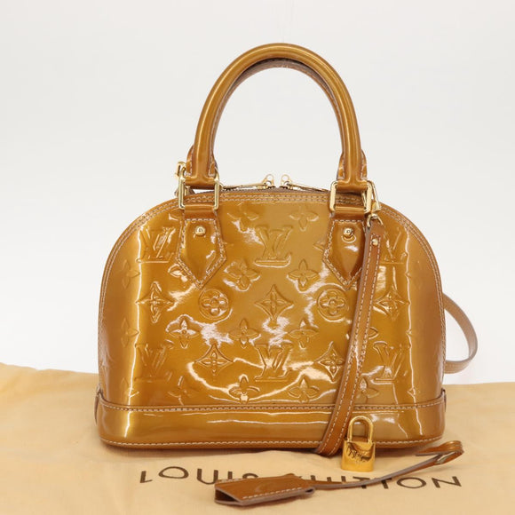 LOUIS VUITTON Monogram Vernis Alma BB Bag 2way Jone Passion M91697 Auth hk3219